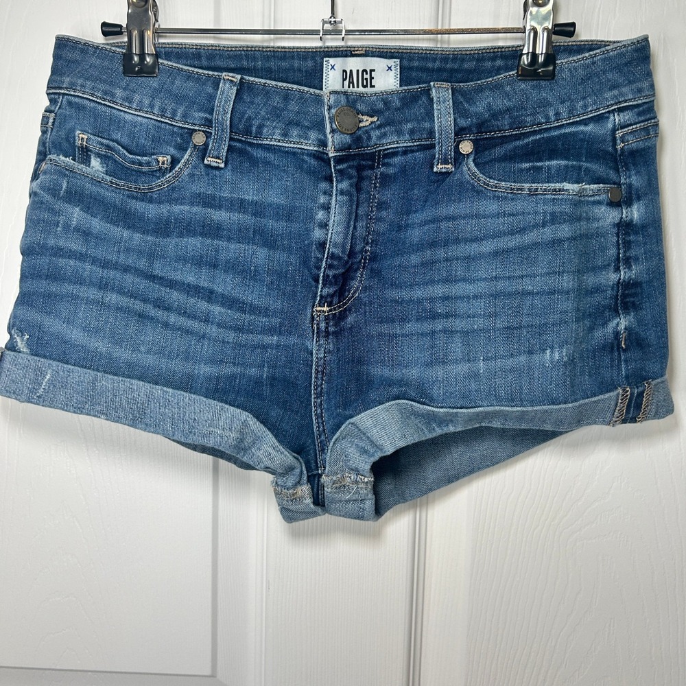 Paige Jimmy Jimmy Short Lakeland Destructed 28 Blue Denim Cuffed Boyfriend WJ827